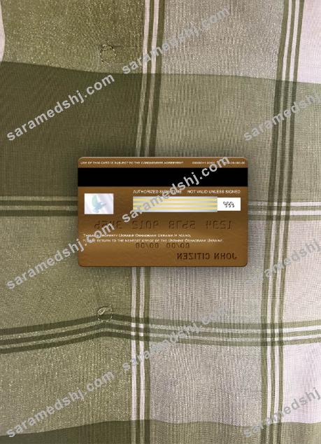 Ukraine Oshadbank visa gold card photolook back